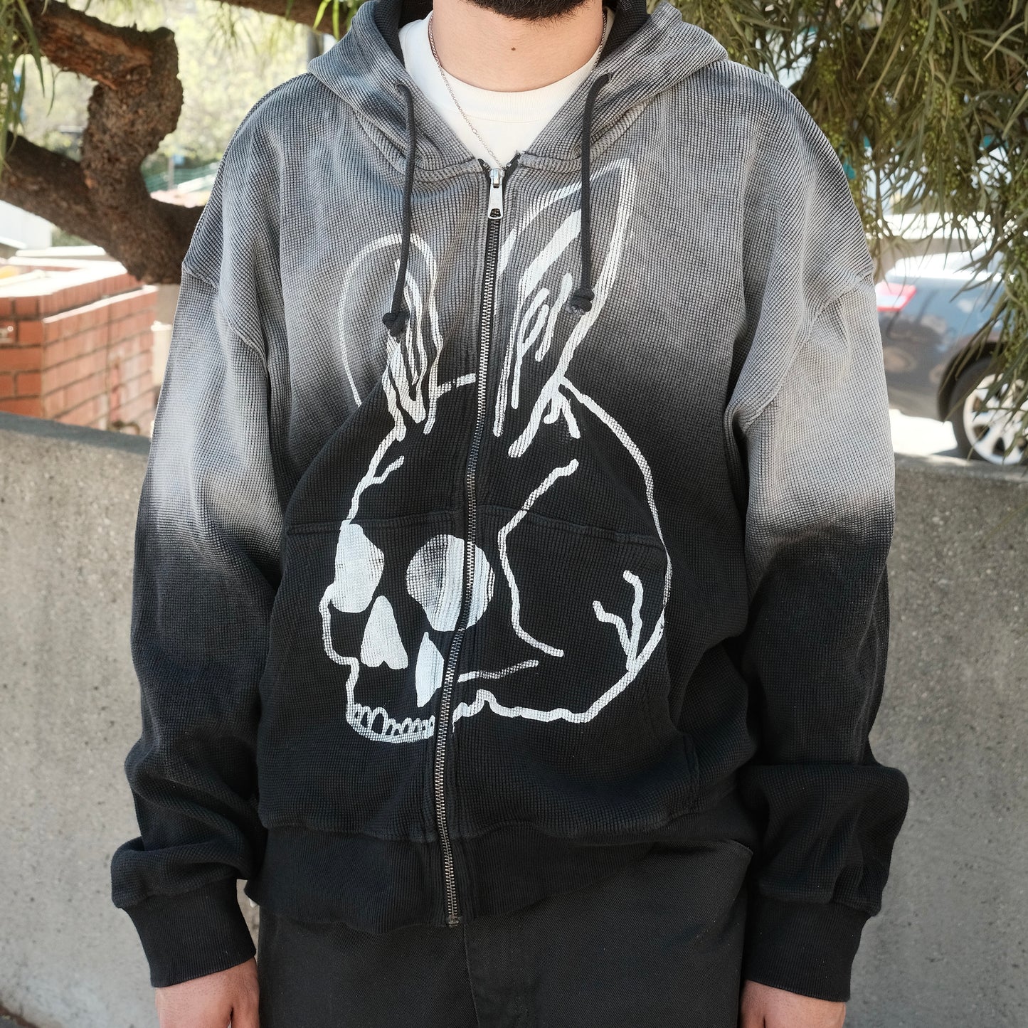 Skull Waffle Zip